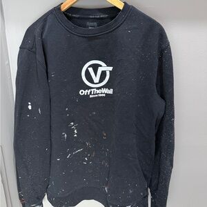 Vans Black 'Off The Wall' Logo Crewneck Sweatshirt
